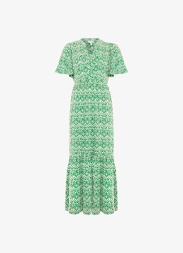 Phase Eight Dames Shakira midi jurk met grafische print in de kleur Groen