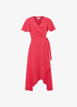 Phase Eight Dames Julissa midi jurk met strikceintuur in de kleur Roze