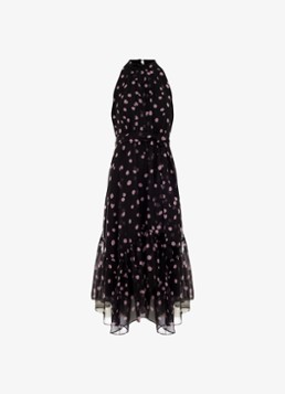 Phase Eight Dames Lucinda midi jurk met stippenprint in de kleur Zwart
