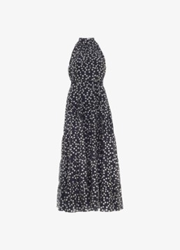 Phase Eight Dames Nita maxi jurk met stippenprint in de kleur Donkerblauw