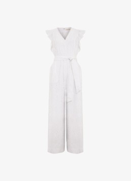 Phase Eight Dames Talulah loose fit jumpsuit met broderie in de kleur Wit