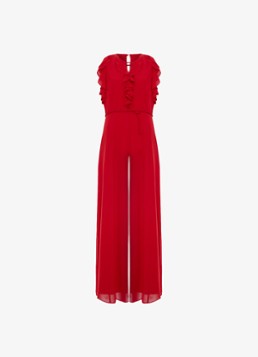 Phase Eight Dames Rachel wide fit jumpsuit met ruches in de kleur Vuurrood