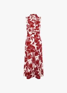 Phase Eight Dames Elspeth midi jurk met bloemenprint in de kleur Rood