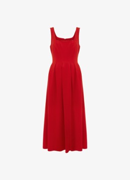 Phase Eight Dames Katie midi jurk met plooien in de kleur Rood