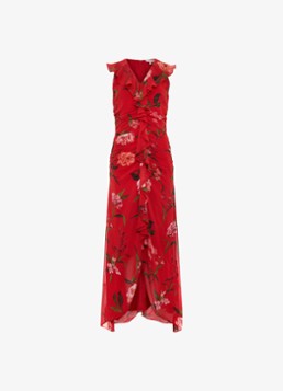 Phase Eight Dames Mae maxi jurk met bloemenprint in de kleur Rood
