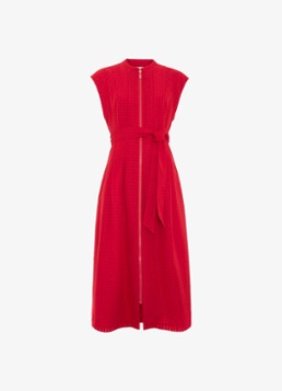 Phase Eight Dames Elvira midi jurk met structuur in de kleur Rood