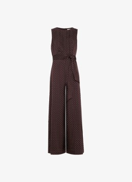 Phase Eight Dames Janine wide fit jumpsuit met stippenprint in de kleur Bruin