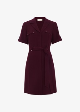 Phase Eight Dames Marlina mini blouse jurk met ceintuur in de kleur Bordeauxrood