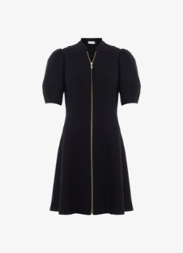 Phase Eight Dames Alima Ponte mini jurk met opstaande kraag in de kleur Zwart