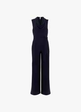 Phase Eight Dames Wide fit jumpsuit met strikceintuur in de kleur Donkerblauw