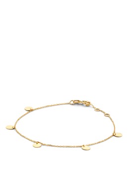 Jackie 14K Gold Dames Disc bedelarmband van 14 karaat geelgoud
