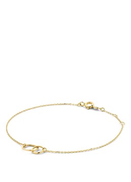Jackie 14K Gold Dames Double Trouble Circle schakelarmband van 14 karaat geelgoud