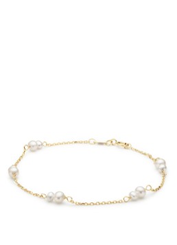 Jackie 14K Gold Dames Monte Carlo Pearl armband van 14 karaat geelgoud in de kleur Goud, maat: ns