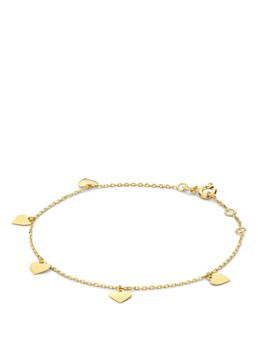 Jackie 14K Gold Dames Corazón armband van 14 karaat geelgoud in de kleur Geelgoud, maat: ONE SIZE