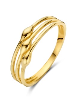 Jackie 14K Gold Dames White Lady ring van 14 karaat geelgoud in de kleur Goud, maat: 52