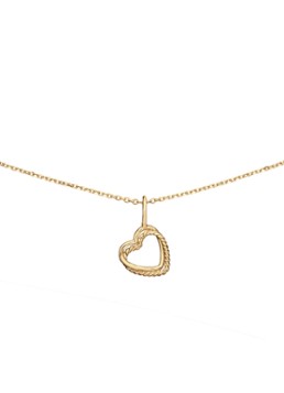 Jackie 14K Gold Dames Twisted Heart ketting van 14 karaat geelgoud in de kleur Goud, maat: ns