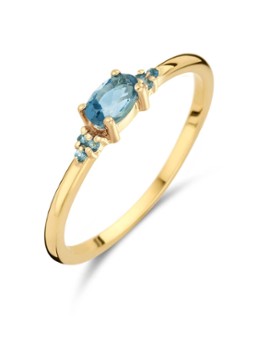 Jackie 14K Gold Dames Vintage London ring van 14 karaat geelgoud in de kleur Goud, maat: 54