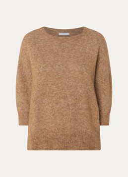 By-bar Dames Molly Sparkle pullover in alpacawolblend met lurex in de kleur Camel, maat: L