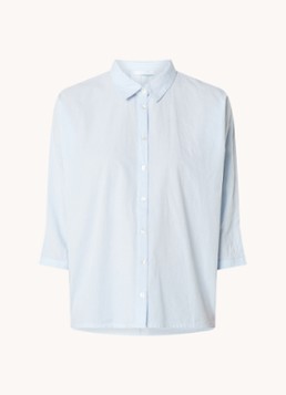 By-bar Dames Norel blouse van chambray in de kleur Lichtblauw, maat: M
