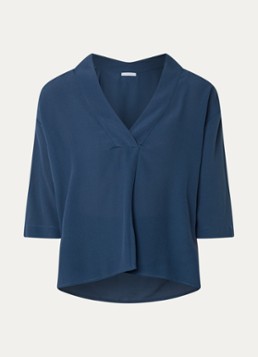 By-bar Dames Owen tuniek van crêpe in de kleur Indigo, maat: XS