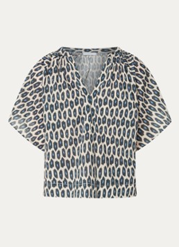 By-bar Dames Vina tuniek met print in de kleur Donkerbeige, maat: S