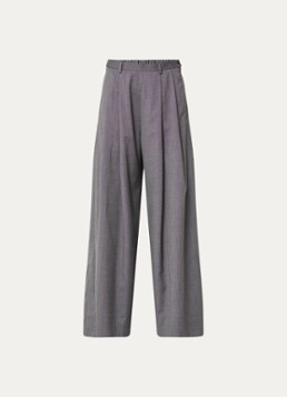 By-bar Dames Sef high waist wide fit pantalon met steekzakken in de kleur Middengrijs, maat: XL