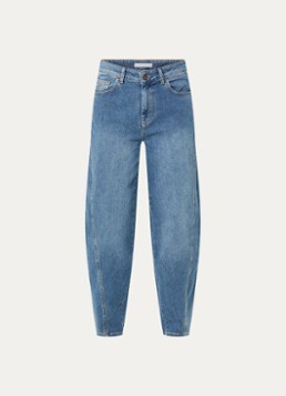 By-bar Dames Begum high waist loose fit jeans met medium wassing in de kleur Indigo, maat: XL