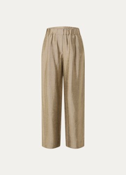 By-bar Dames Benji high waist loose fit pantalon met lurex in de kleur Zand, maat: S