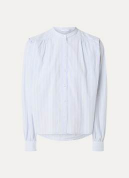 By-bar Dames Soof blouse met streepprint in de kleur Blauw, maat: XL