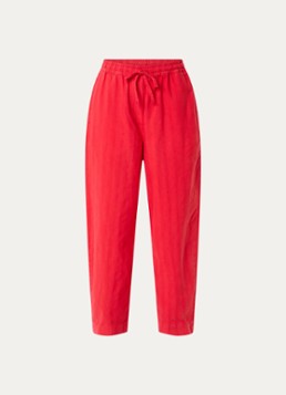 By-bar Dames Jack high waist straight fit broek met steekzakken in de kleur Rood, maat: XS