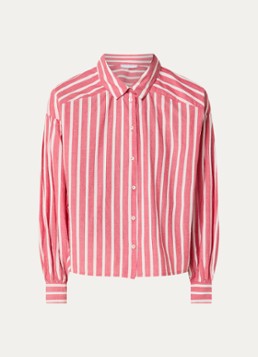 By-bar Dames Sarah blouse met streepprint in de kleur Rood, maat: XL