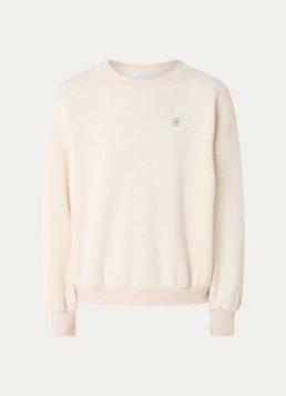 By-bar Dames Bibi sweater met logo- en backprint in de kleur Lichtgrijs, maat: XL