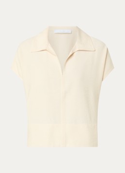 By-bar Dames Zia tuniek met polokraag in de kleur Creme, maat: S