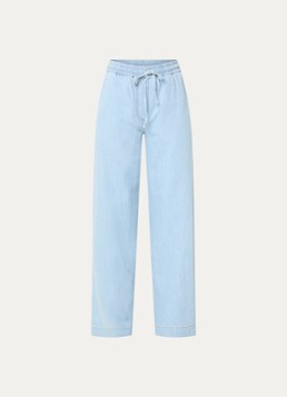 By-bar Dames Jeff high waist straight fit broek van denim in de kleur Lichtblauw, maat: M