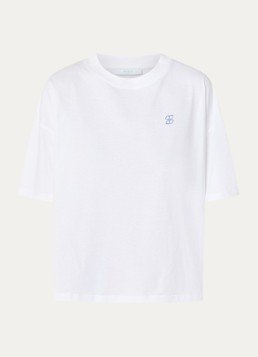 By-bar Dames Jade T-shirt met logo- en backprint in de kleur Wit, maat: L