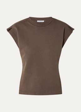 By-bar Dames Mason top met ronde hals in de kleur Bruin, maat: XL