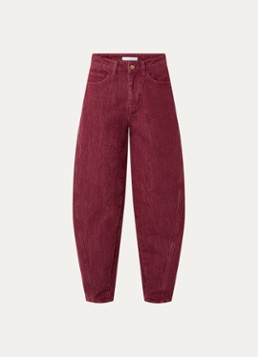 By-bar Dames Begum high waist balloon fit jeans met gekleurde wassing in de kleur Rood, maat: S