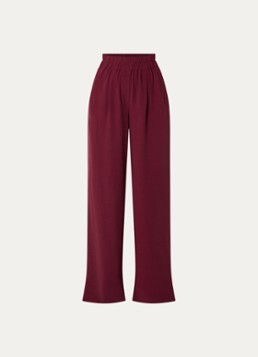 By-bar Dames Benji high waist wide fit palazzo broek met steekzakken in de kleur Bordeauxrood, maat: S