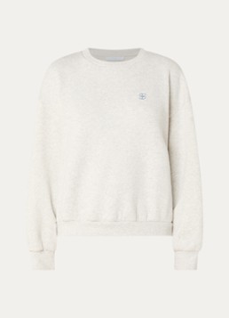 By-bar Dames Lili Amor sweater met backprint en lurex in de kleur Lichtgrijs, maat: M