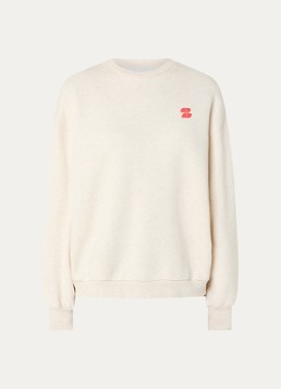 By-bar Dames Lili sweater met front- en backprint in de kleur Creme, maat: M