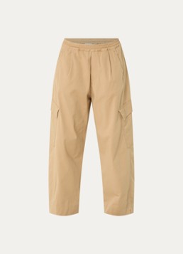 By-bar Dames Matcha high waist tapered fit cargobroek met klepzakken in de kleur Camel, maat: S