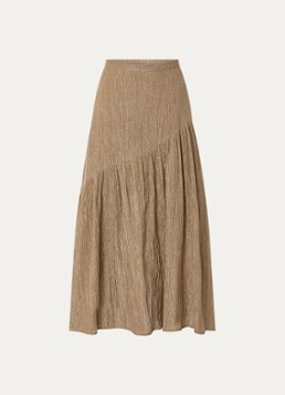 By-bar Dames Myra midi rok met lurex in de kleur Lichtbruin, maat: XL