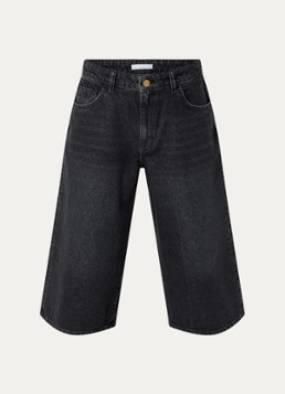 By-bar Dames Noho mid waist wide fit culotte van denim in de kleur Zwart, maat: S