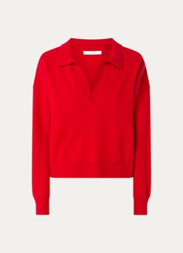 By-bar Dames Flex fijngebreide trui van merino wol in de kleur Rood, maat: S