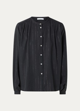 By-bar Dames Nyka blouse met streepprint in de kleur Donkerblauw, maat: XL