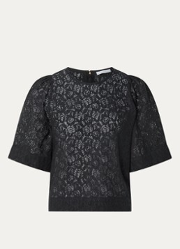 By-bar Dames Olivia tuniek met broderie in de kleur Zwart, maat: S