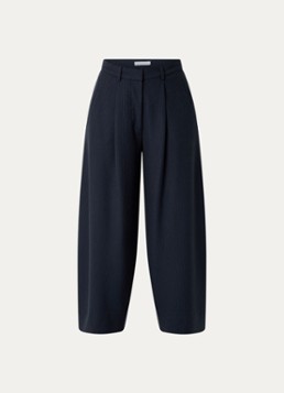 By-bar Dames Frida high waist wide fit pantalon met steekzakken in de kleur Donkerblauw, maat: M