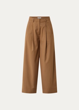 By-bar Dames Jule mid waist wide fit pantalon met steekzakken in de kleur Camel, maat: XL