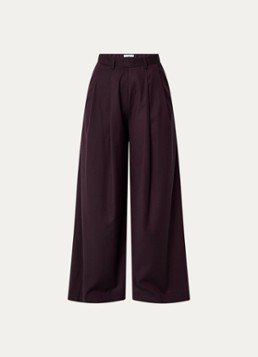 By-bar Dames Sef high waist wide fit pantalon met steekzakken in de kleur Aubergine, maat: XS