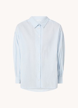 By-bar Dames Sarah oversized blouse met pofmouw in de kleur Lichtblauw, maat: s